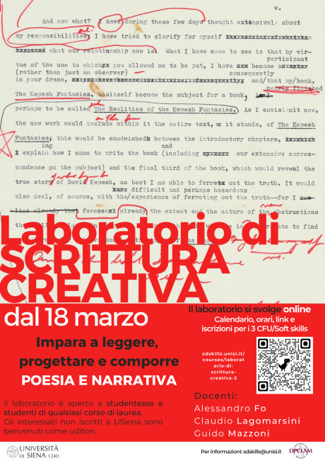 Al via la nuova edizione del Laboratorio di scrittura creativa