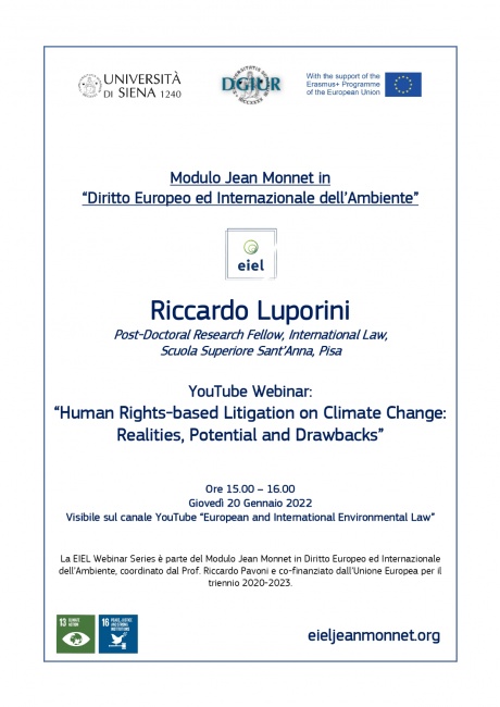 Webinar "Human Rights-Based Litigation on Climate Change: Realities, Potential and Drawbacks"