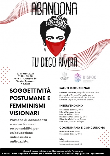 seminario di studio “Soggettività postumane e femminismi visionari: pratiche di conoscenza e nuove forme di responsabilità per un’educazione antisessista e antirazzista”