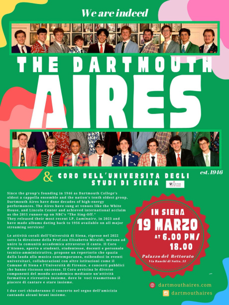 Il Coro dell'Università di Siena in concerto con "The Dartmouth Aires"