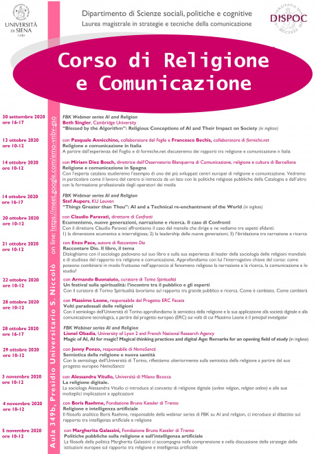 Corso di Religione e Comunicazione