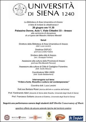 Locandina donazione Maraldi Locandina donazione Maraldi