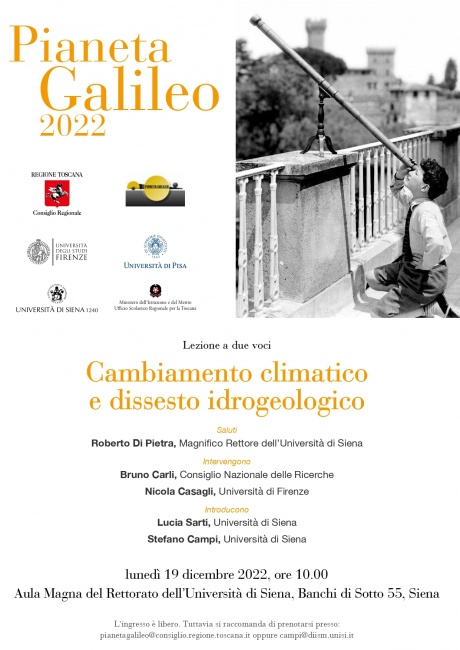 Pianeta Galileo: "Cambiamento climatico e dissesto idrogeologico"
