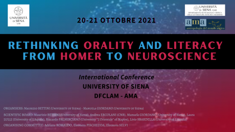 International Conference "Rethinking orality and literacy from Homer to Neuroscience"