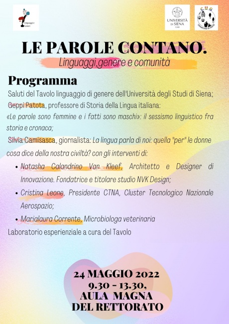 Le parole contano. Linguaggi, genere e comunità Le parole contano. Linguaggi, genere e comunità