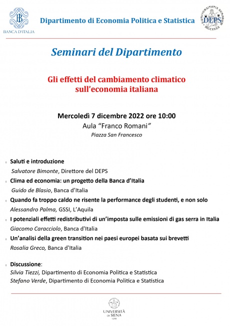 Gli effetti del cambiamento climatico sull’economia italiana