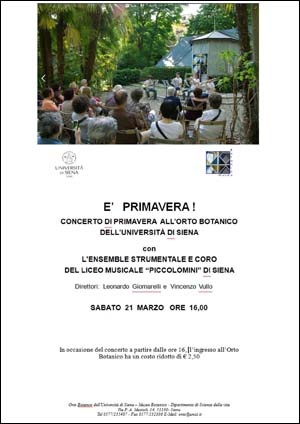 concerto di primavera Orto botanico concerto di primavera Orto botanico