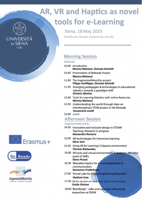 Giornata di studio "AR, VR and Haptics as novel tools for e-Learning"