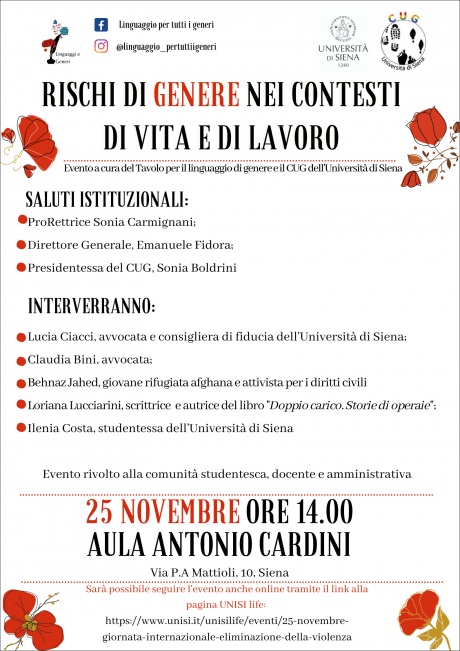 Rischi di genere nei contesti di vita e di lavoro