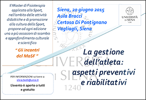 La gestione dell'atleta: aspetti preventivi e riabilitativi