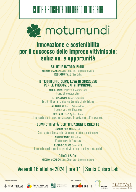 tavola rotonda “Innovazione e sostenibilità per il successo delle imprese vitivinicole: soluzioni e opportunità"