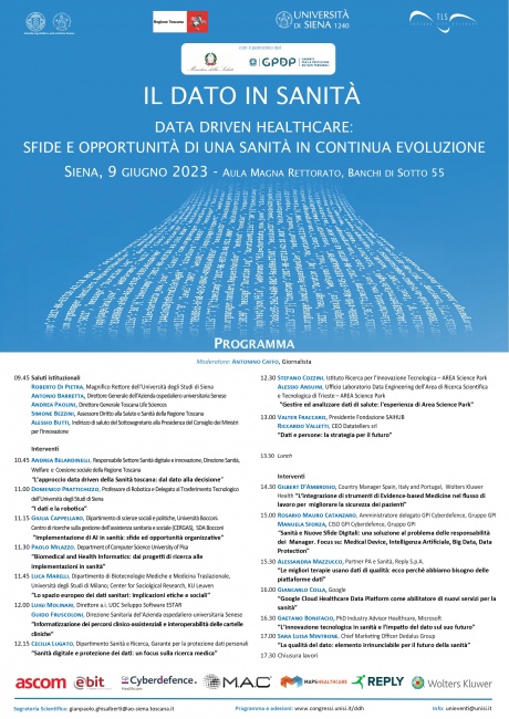 convegno "Il dato in sanità" convegno "Il dato in sanità"