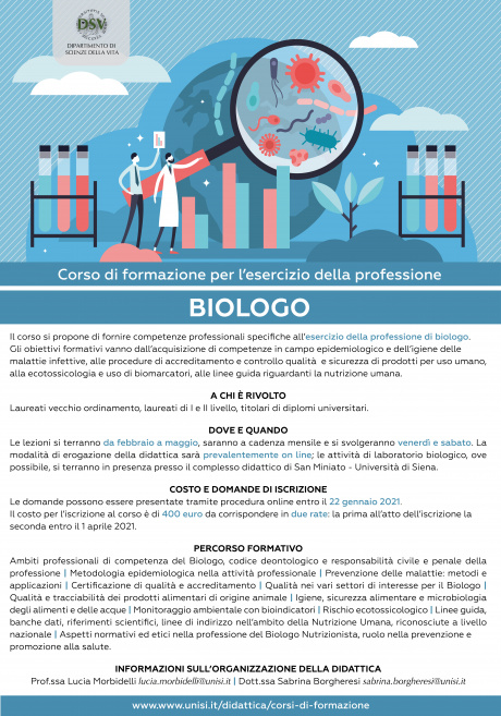 Corso di formazione per l'esercizio della professione di biologo