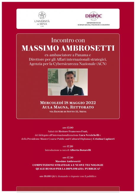 Incontro con Massimo Ambrosetti, ex-ambasciatore a Panama e Direttore per gli affari internazionali strategici (ACN) Incontro con Massimo Ambrosetti, ex-ambasciatore a Panama e Direttore per gli affari internazionali strategici (ACN)