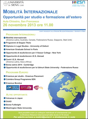 Locandina mobilità internazionale