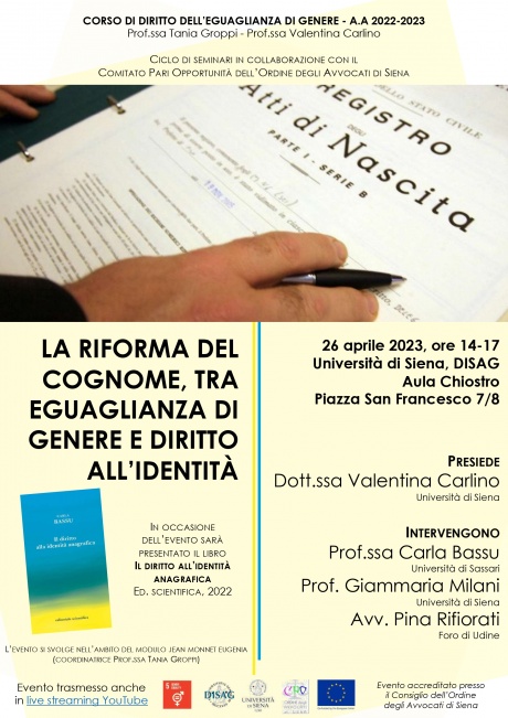 LA RIFORMA DEL COGNOME, TRA EGUAGLIANZA DI GENERE E DIRITTO ALL’IDENTITÀ