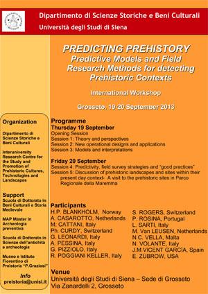 locandina "Predicting prehistory"