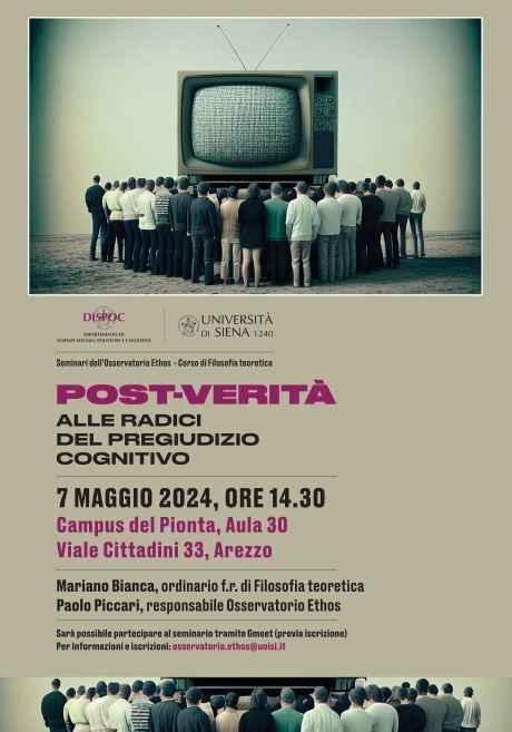 Arezzo: "Post-verità: alle radici del pregiudizio cognitivo"