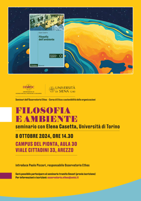 Arezzo: "Filosofia e ambiente". Seminario con Elena Cassetta