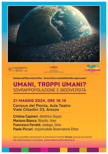 Arezzo: workshop "Umani, troppi umani? Sovrappopolazione e biodiversità”