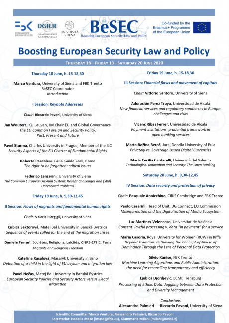 Convegno “Boosting European Security Law and Policy”