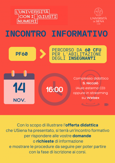 Incontro informativo sul percorso da 60 cfu per l’abilitazione degli insegnanti