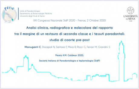 Premio Goldman all'Unità di Parodontologia - dipartimento di Biotecnologie Premio Goldman all'Unità di Parodontologia - dipartimento di Biotecnologie
