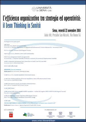 Locandina Lean Thinking in Sanità