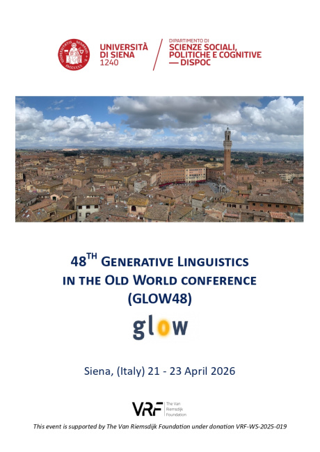 48ª edizione del GLOW (Generative Linguistics in the Old World)