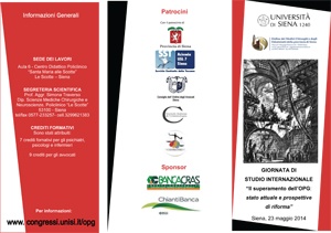 Giornata di studio internazionale "Il superamento dell'OPG: stato attuale e prospettive di riforma" Giornata di studio internazionale "Il superamento dell'OPG: stato attuale e prospettive di riforma"