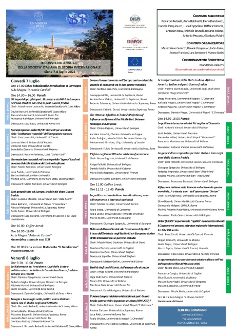 IX convegno annuale della Società italiana di storia internazionale