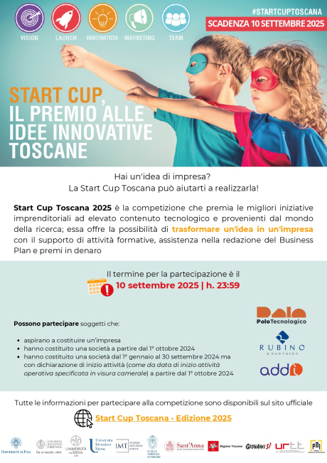 Start Cup Toscana 2025: aperte le iscrizioni