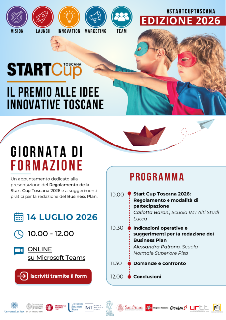 Start Cup Toscana 2026: giornata formativa Start Cup Toscana 2026: giornata formativa