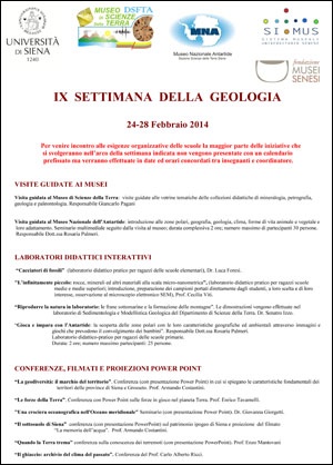 Locandina IX Settimana della Geologia