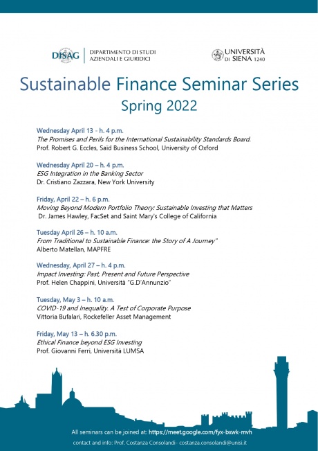 Sustainable Finance Seminar Series - Spring 2022