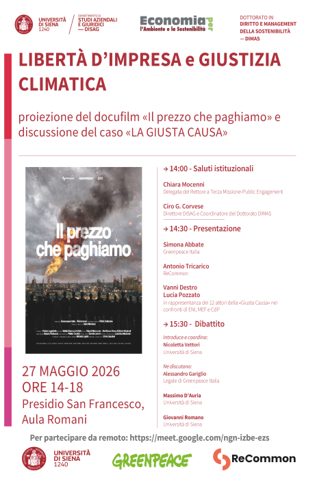 Seminario: Libertà d'impresa e giustizia climatica