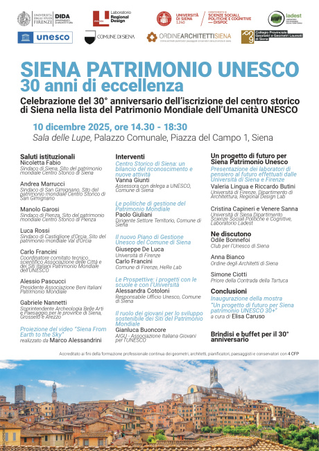 SIENA PATRIMONIO UNESCO 30 anni di eccellenza SIENA PATRIMONIO UNESCO 30 anni di eccellenza