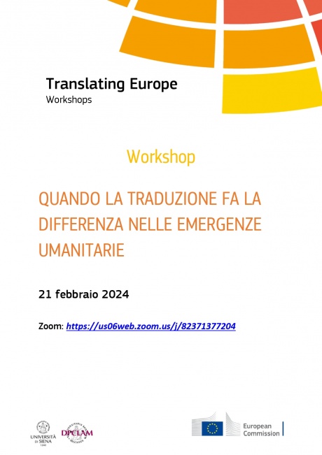 Workshop "Quando la traduzione fa la differenza nelle emergenze umanitarie"