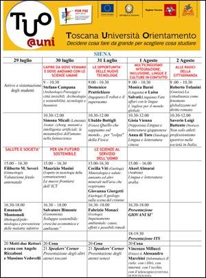 TUO@uni programma Siena 