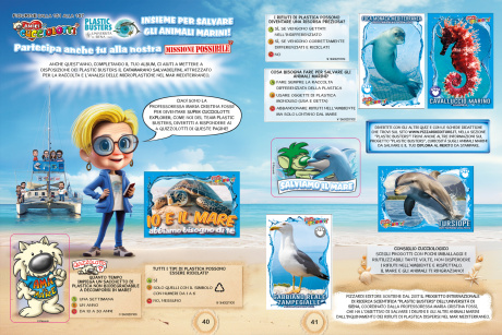 Il team dei “Plastic Busters” personaggi a fumetti nell'album “Amici Cucciolotti”