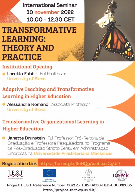Seminario internazionale "Transformative Learning: Theory and Practice"