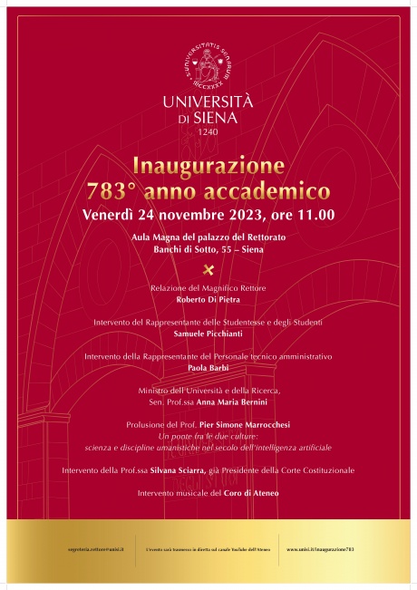 cerimonia di inaugurazione del 783° anno accademico dell'Università di Siena cerimonia di inaugurazione del 783° anno accademico dell'Università di Siena