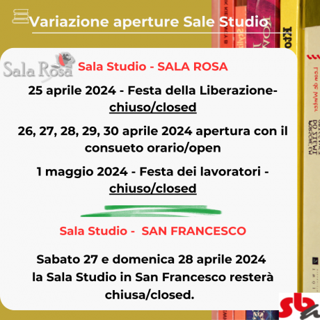 26-27 aprile. Le strutture universitarie saranno chiuse