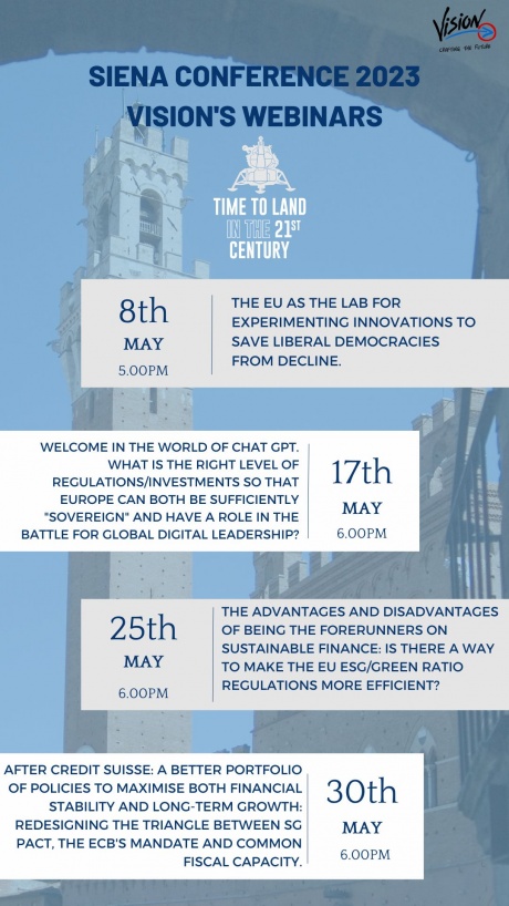 Conferenza Vision sul Futuro dell'Europa: il calendario dei webinar preparatori