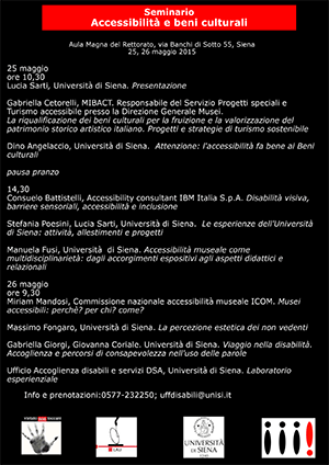 Seminario "Accessibilità e beni culturali" Seminario "Accessibilità e beni culturali"
