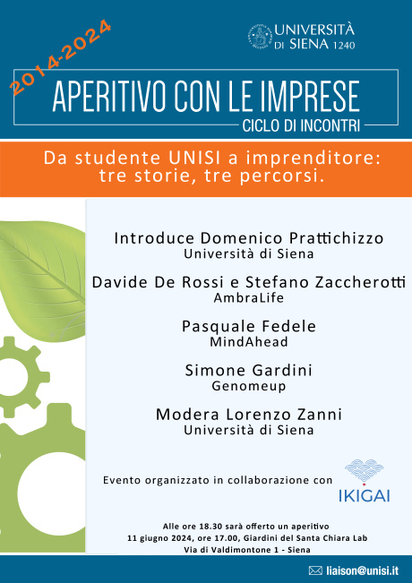 Aperitivo con le imprese: "Da studente UNISI a imprenditore"