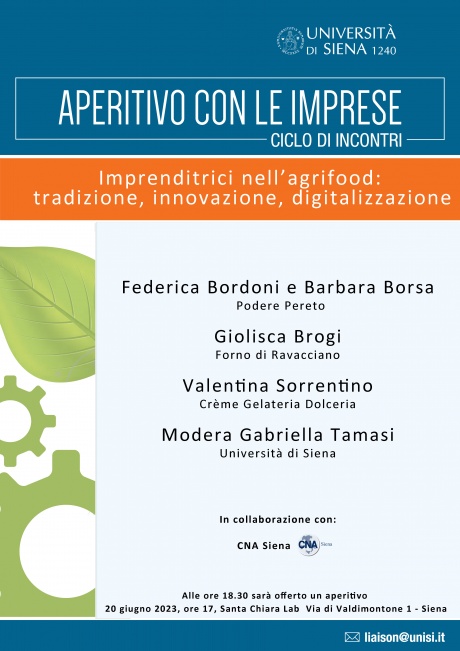 Aperitivi con le imprese: "Imprenditrici nell'agrifood"