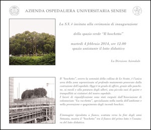 Invito inaugurazione area "il boschetto" Invito inaugurazione area "il boschetto"