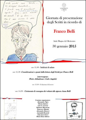 Scritti in ricordo di Franco Belli: giornata di presentazione