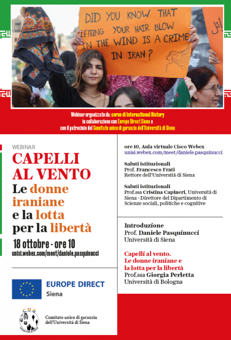 Webinar “Capelli al vento. Le donne iraniane e la lotta per la libertà"